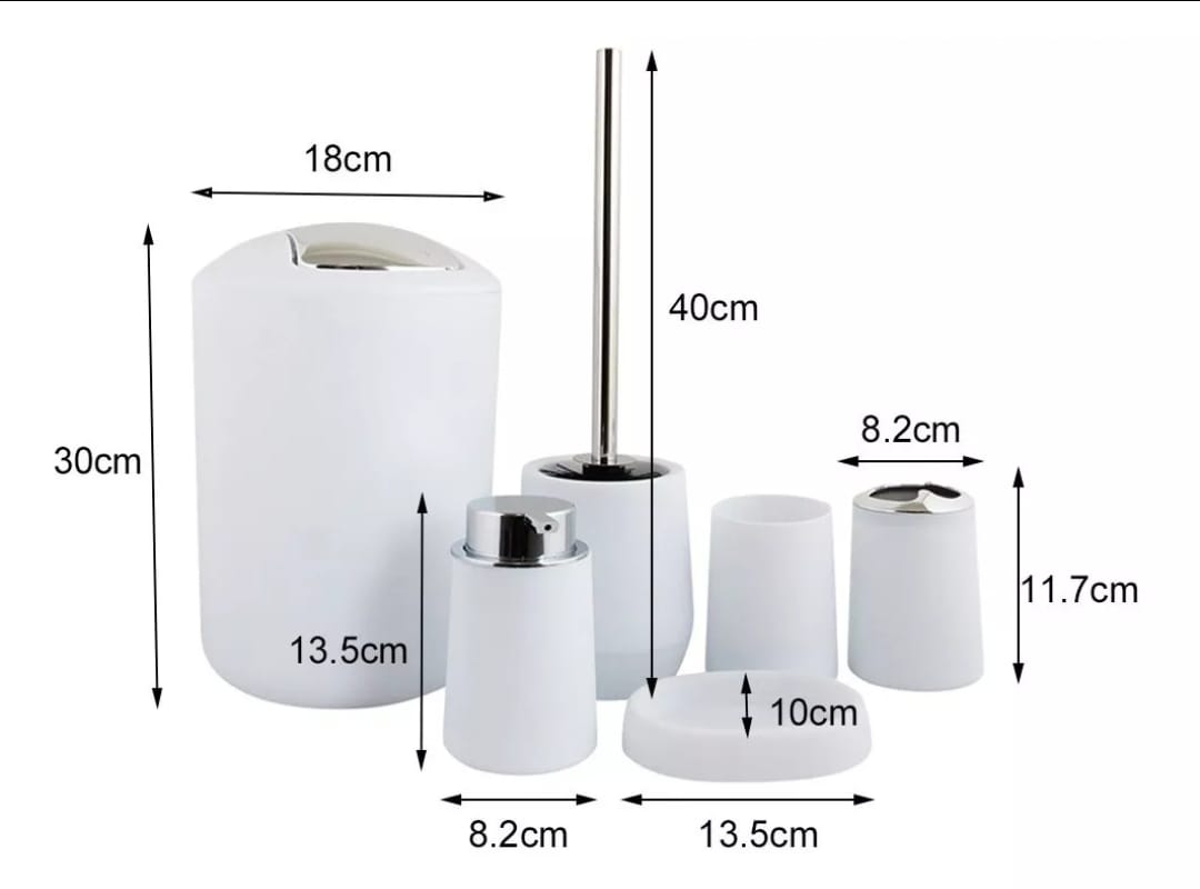 Miniatura 4 de Juego De Accesorios De Baño, Plastico, 6